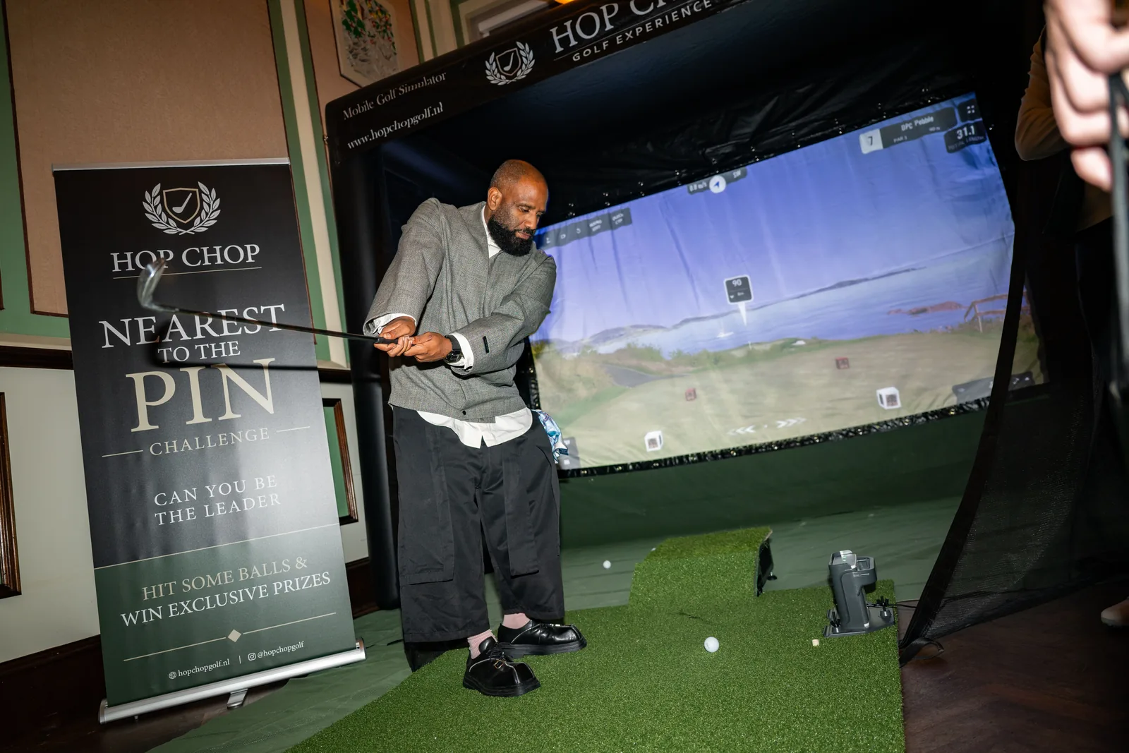 De HOP CHOP golfsimulator op locatie